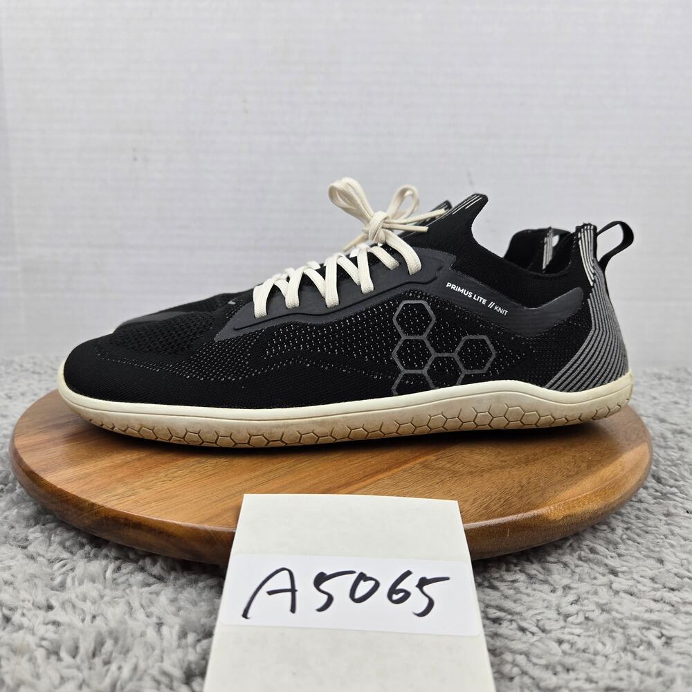 Vivobarefoot Men 44 Primus Lite Knit Obsidian Black Minimalist Gym Training Shoe